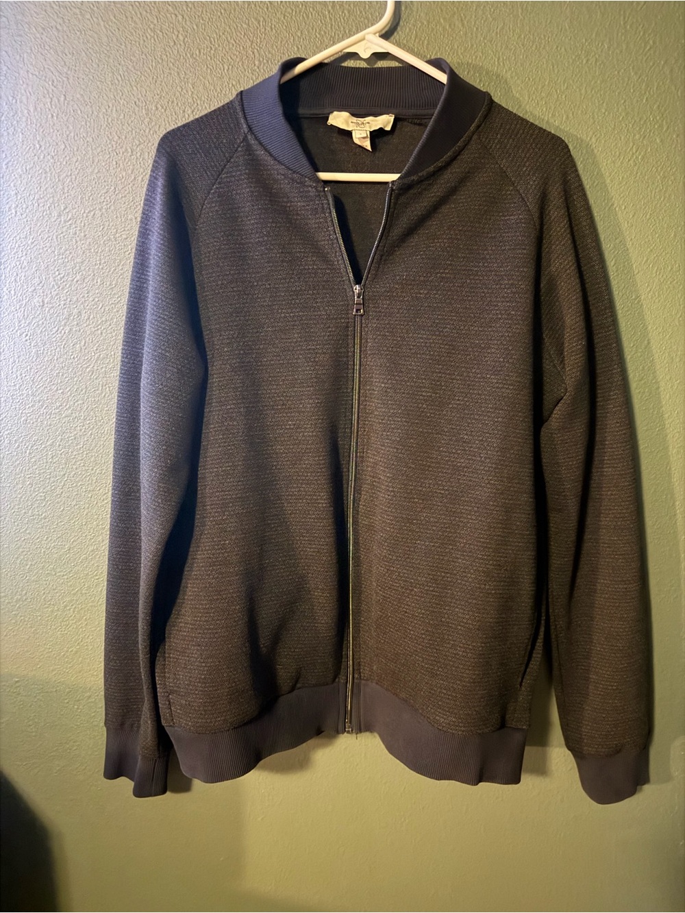 River Island Men's Dark Charcoal Zip-Up Sweater